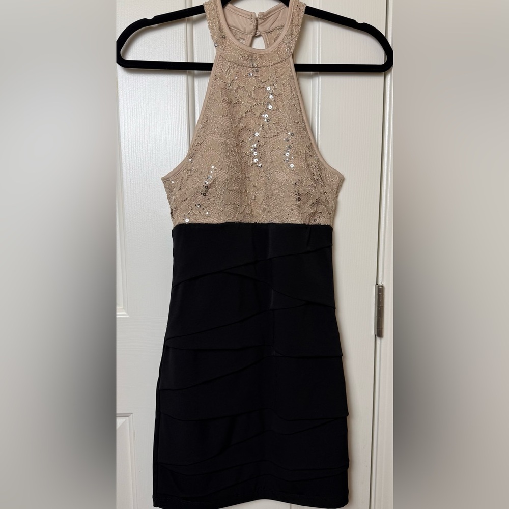 Honey and Rosie Black and Tan Dress